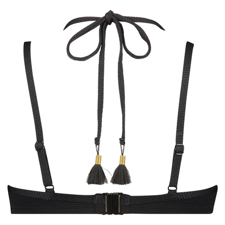 Formpressad bygelbikinitopp Scallop Glam, Svart