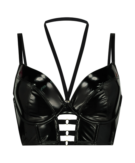 Formpressad longline-bh med bygel Seductress, Svart