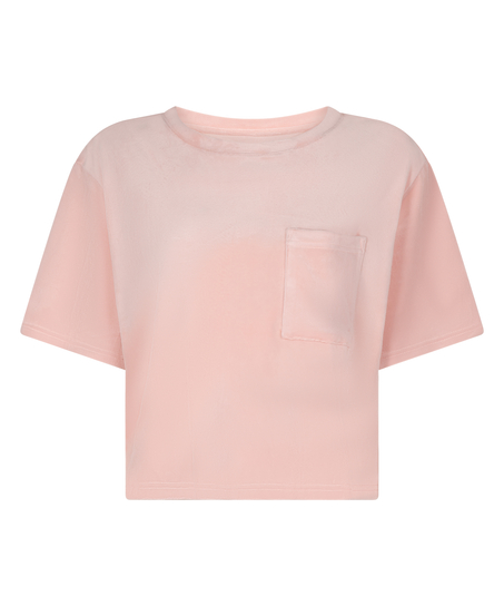 Top Velours Pocket, Rosa