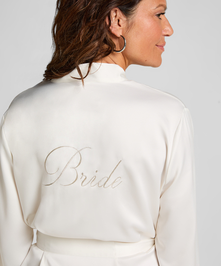 Kimono Bröllop Satin, Vit