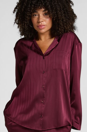 Hunkemöller Satinjacka med smala ränder Lila