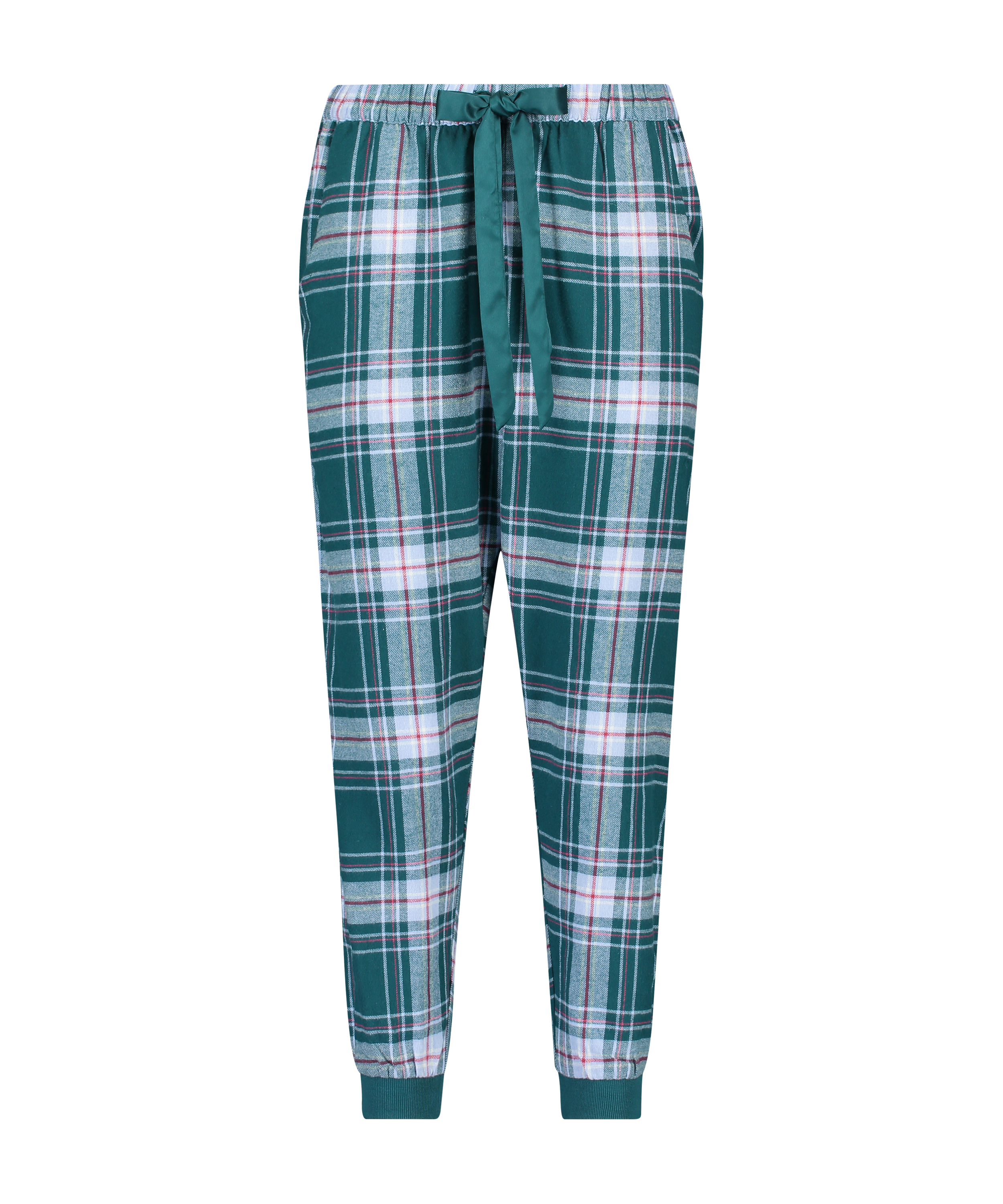 Petite Twill Check Pyjama pants, bl&aring;, main