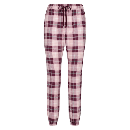 Petite Rutiga pyjamasbyxor twill, R&ouml;d