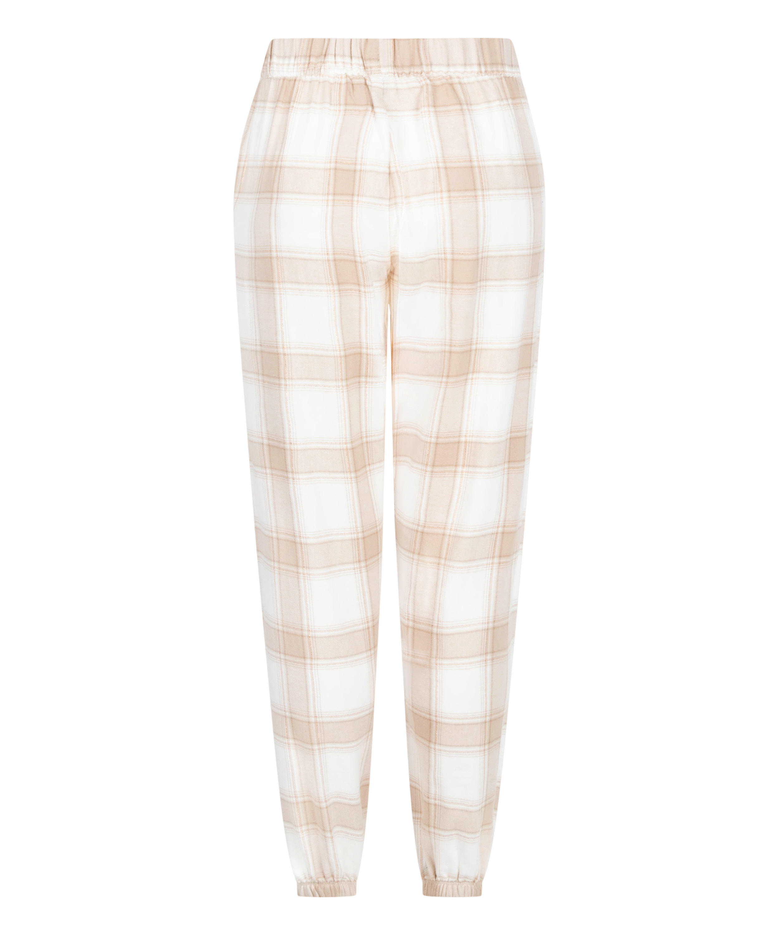 Pyjamasbyxori flanell, Beige, main