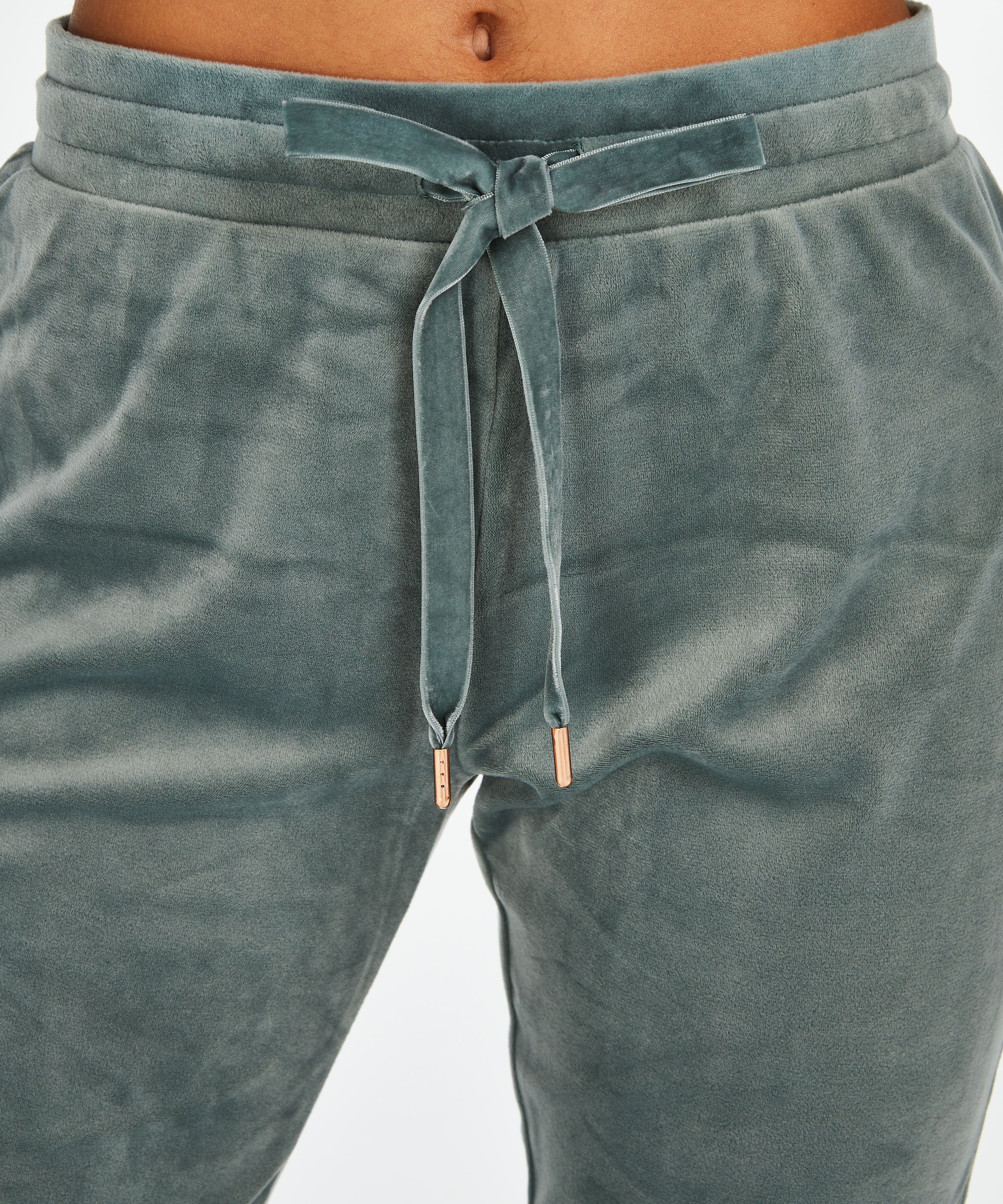 Tall velours Jogging pants, grön, main