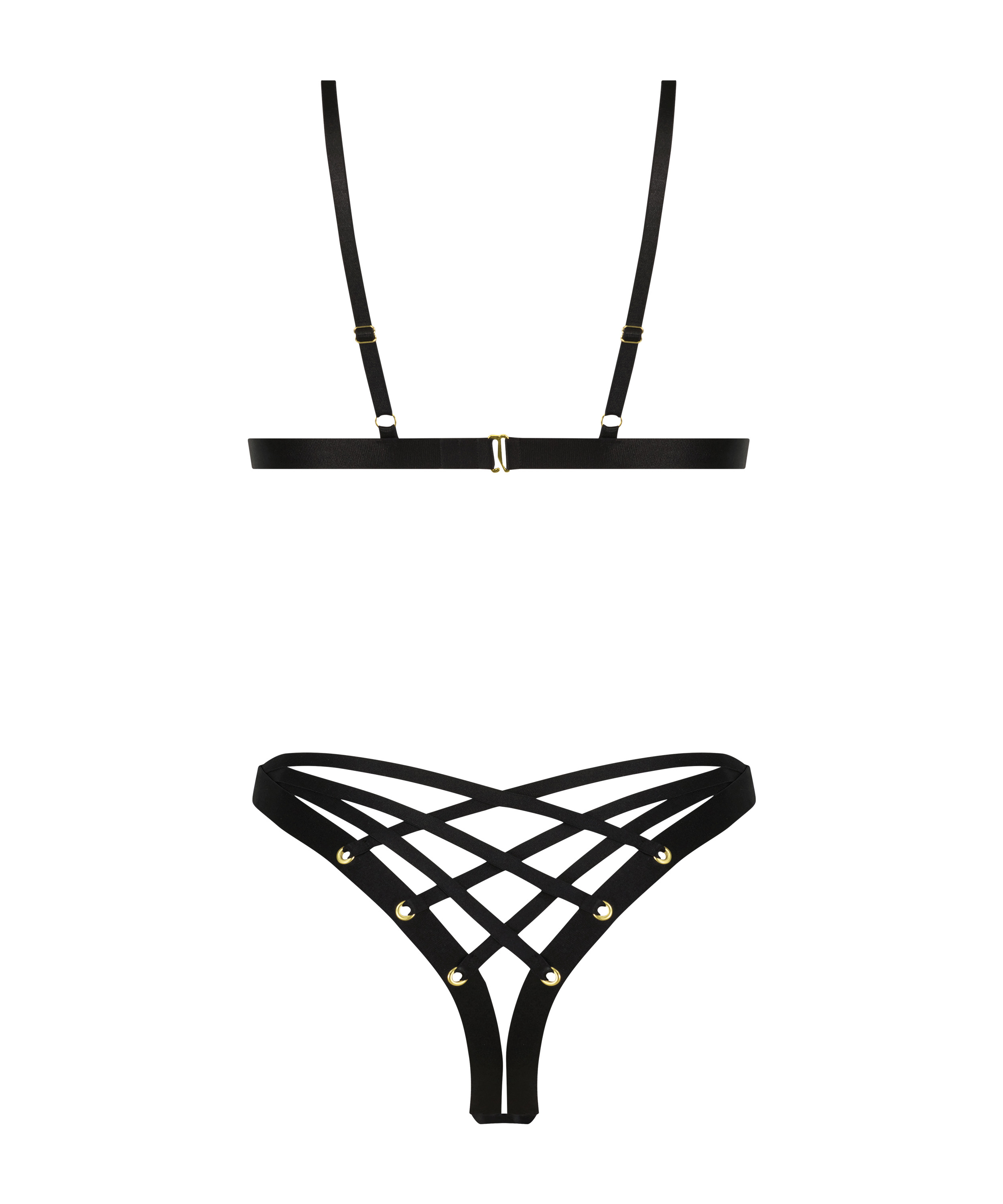 Elouise Private bodysuit med öppen gren, Svart, main