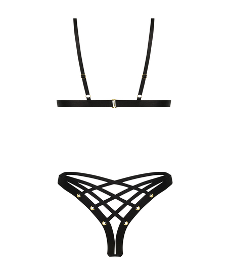 Elouise Private bodysuit med öppen gren, Svart