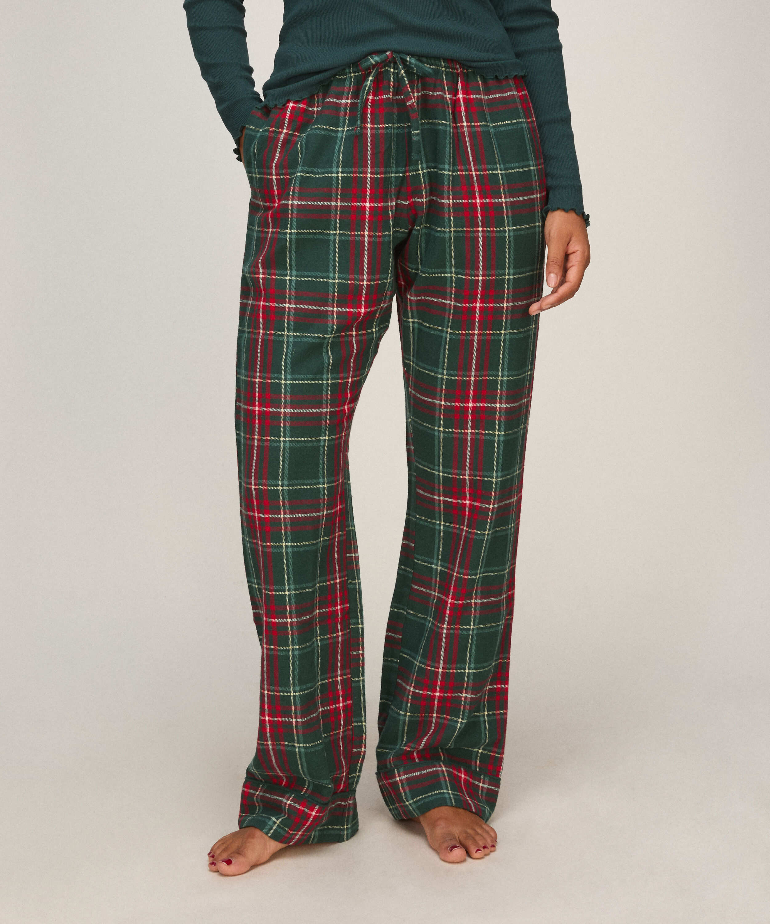 Pyjamasbyxor i flanell i mindre storlek