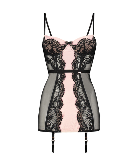 Amelia vadderad pådragbar klänning med bygel, Svart