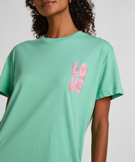 Nattskjorta med rund hals, Gr&ouml;n