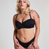 Högt skuren bikiniunderdel i neopren, Svart