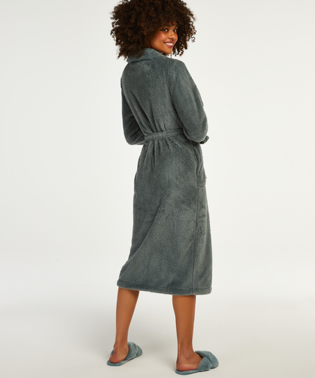 Morgonrock Fleece, Grön