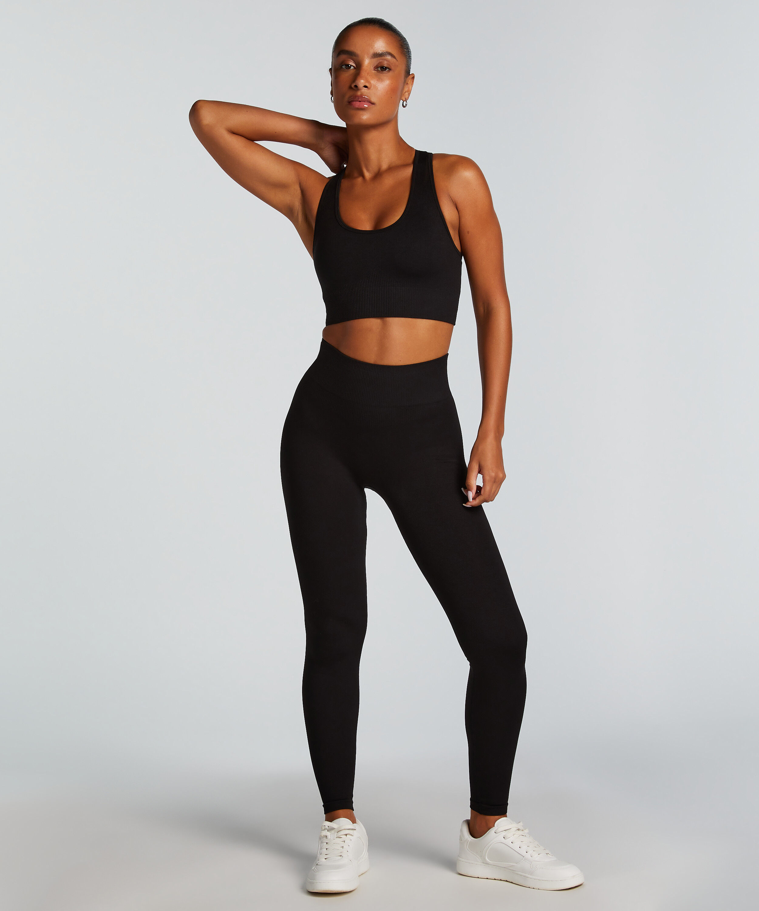 HKMX Sömlös sportlegging hög midja, Svart