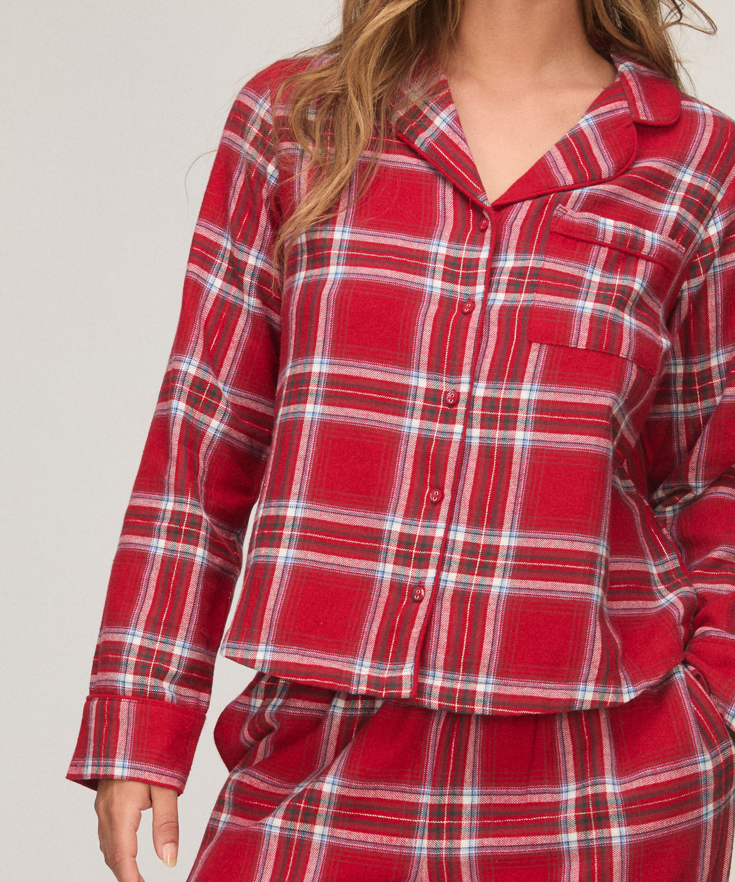 Pyjamastopp flanell, Röd
