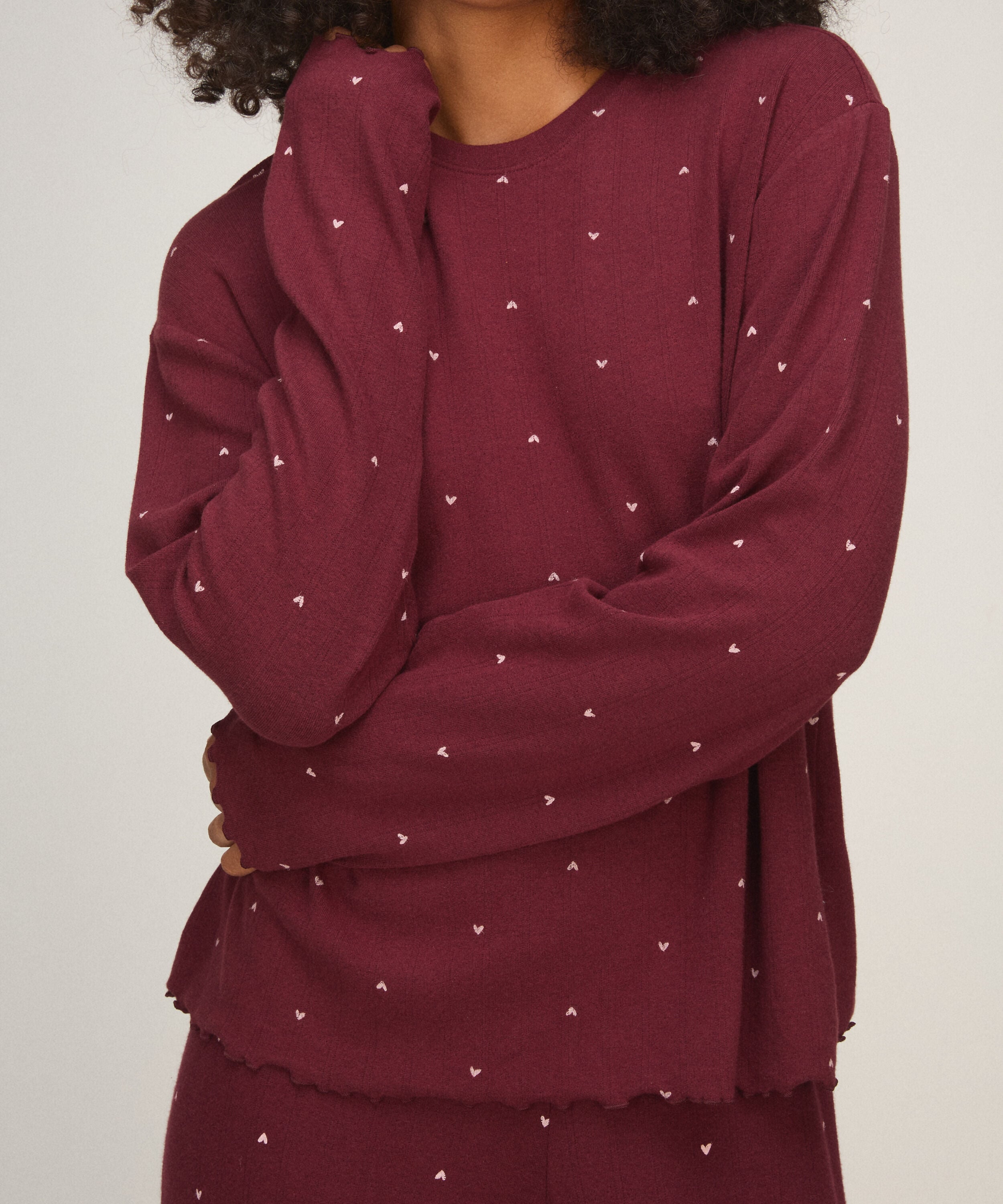 Pyjama Top Loose Pointelle, Lila
