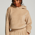 Mysig hoodie i fleece, Beige