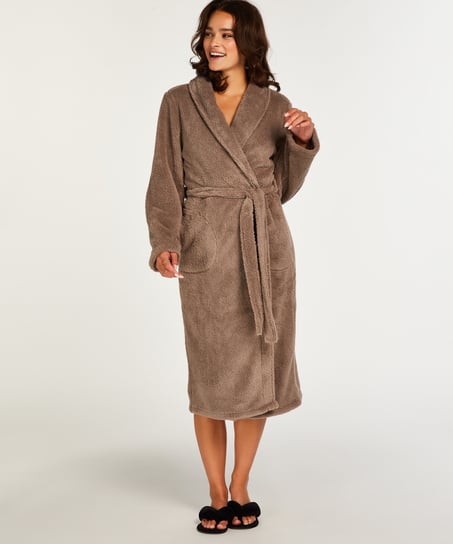 Morgonrock Fleece, Beige