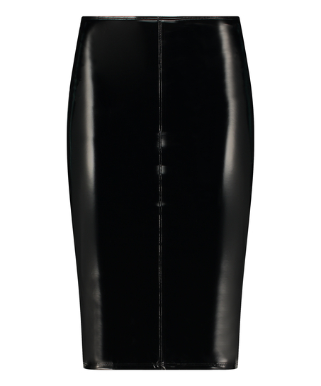 Kjol i konstläder, Svart