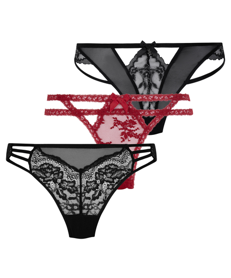 3-pack stringtrosor, Svart