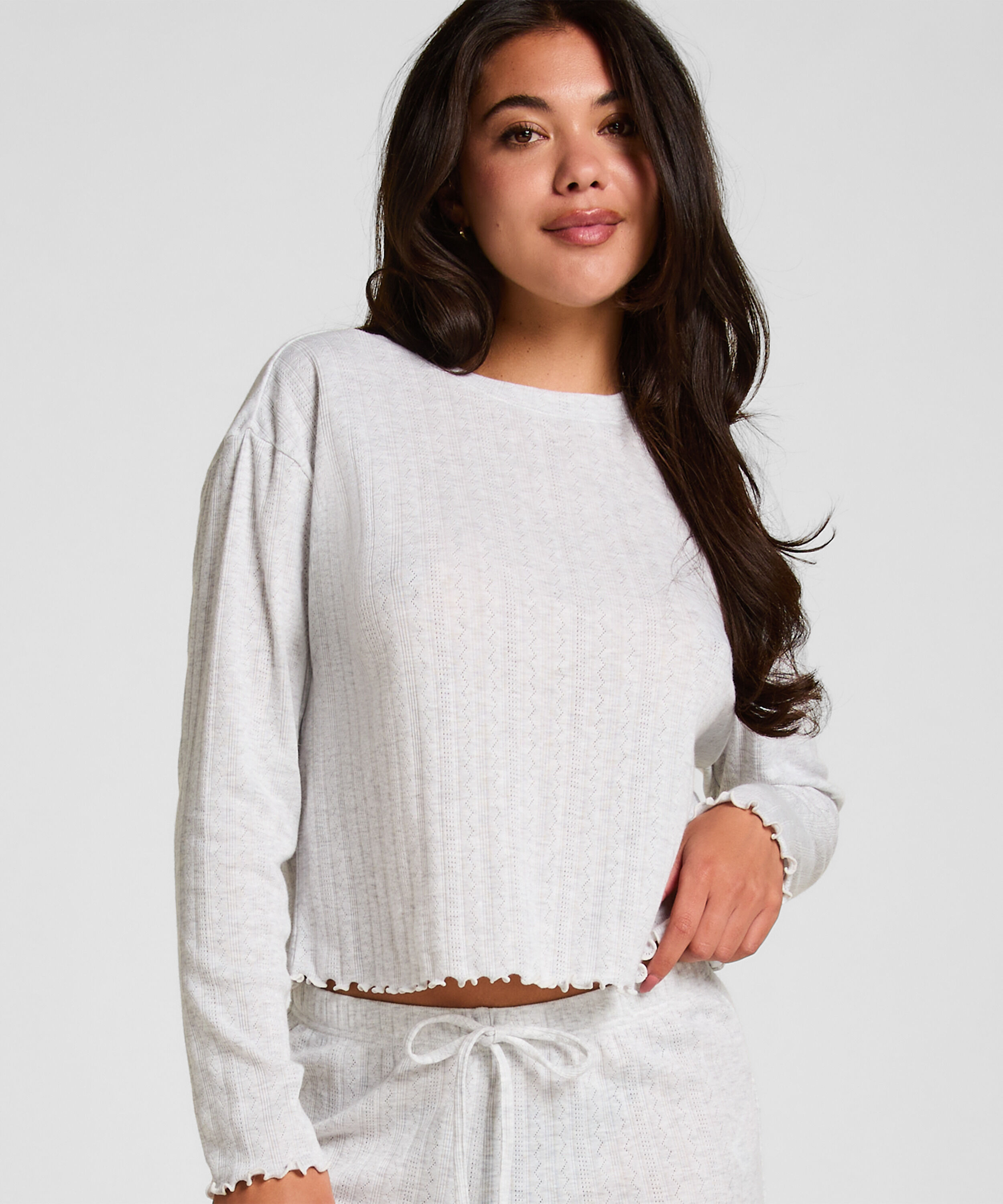 Pyjamas Topp Pointelle, Beige