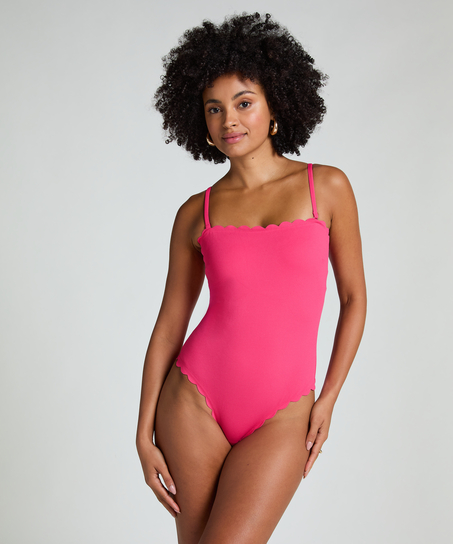 Baddräkt Bandeau Scallop, Rosa