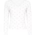 Långärmad pyjamastopp Pointelle, Vit