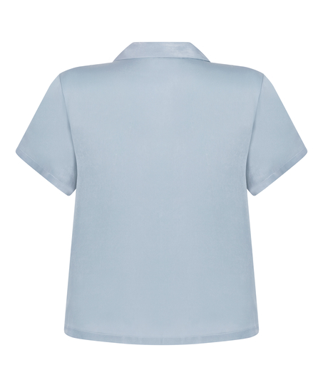 Kortärmad jacka i Satin, Blå