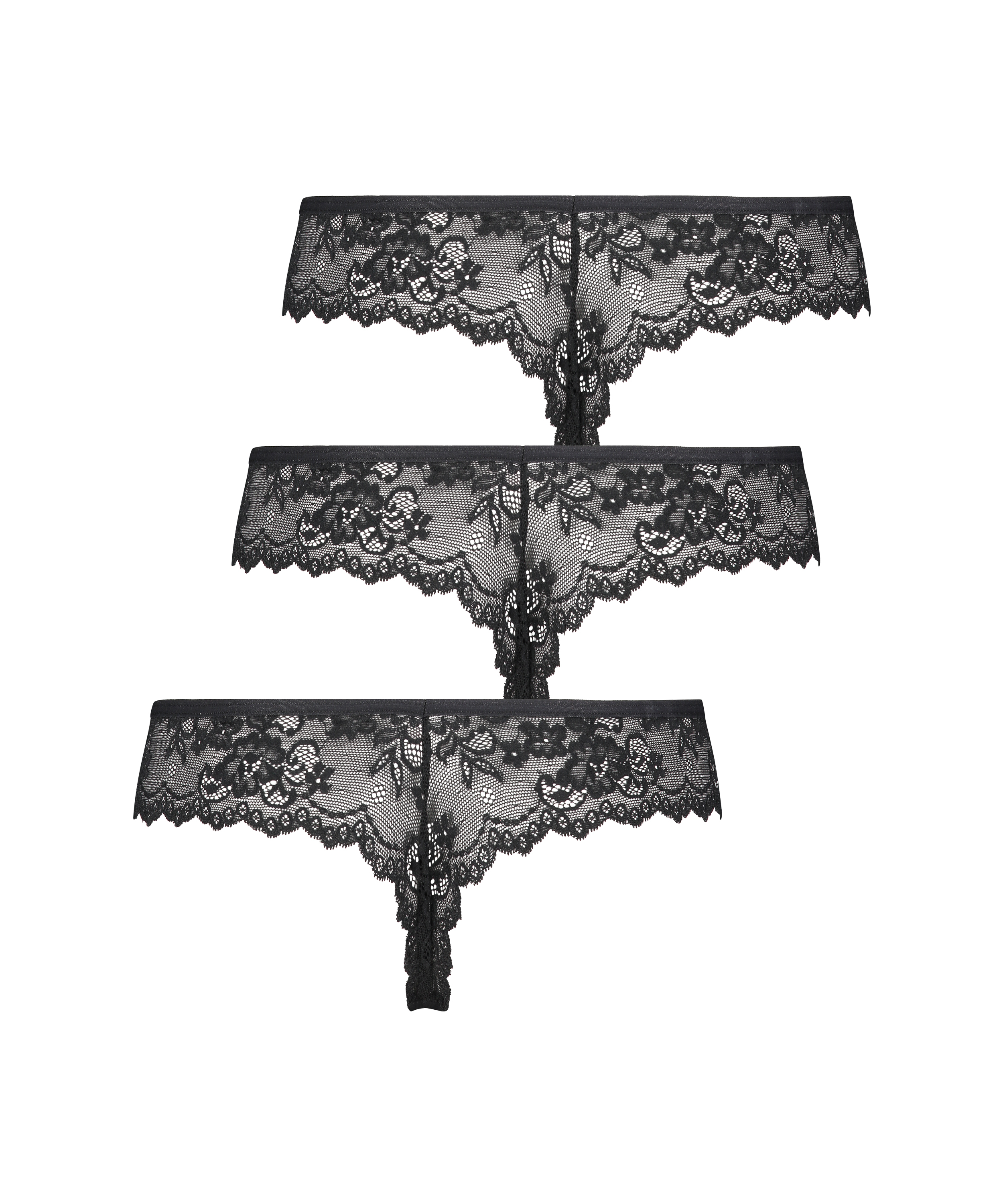 3-pack osynlig stringtrosa, Svart, main