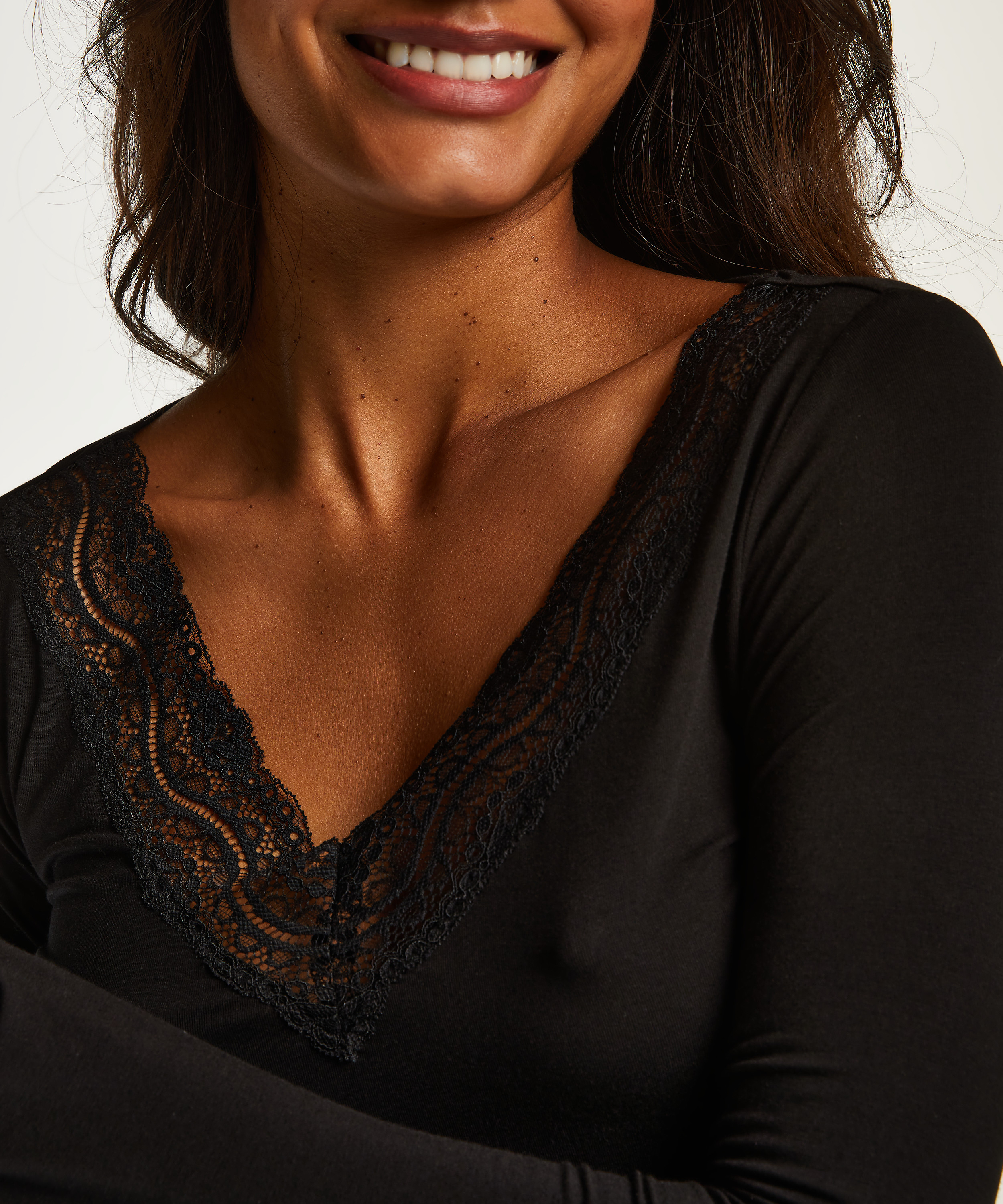 Dahlia långärmat pyjamasset, Svart, main