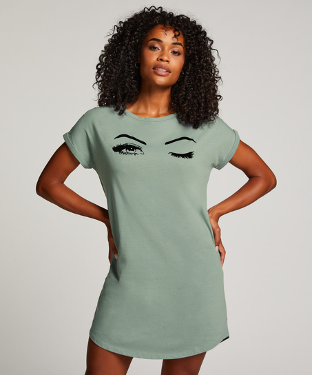 Nattskjorta med rund hals, Blå