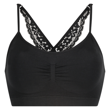 Sömlös bralette Rose, Svart
