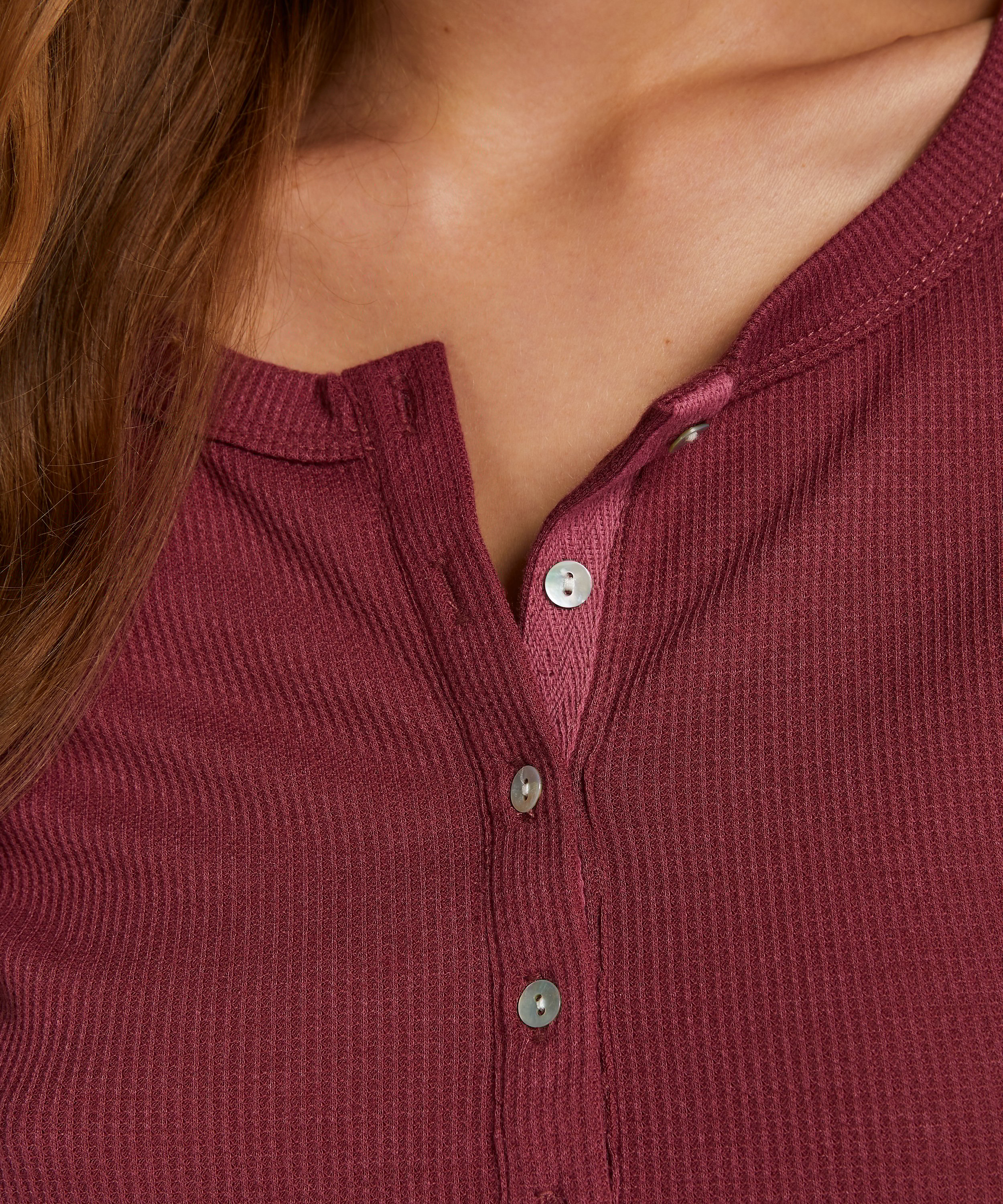 Pyjamastopp med l&aring;nga &auml;rmar, R&ouml;d, main