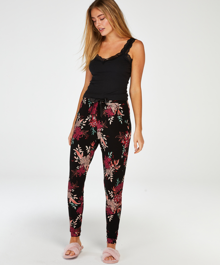 Linne med spets i ribbtyg, Svart