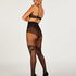Tights 20 Denier Floral, Svart