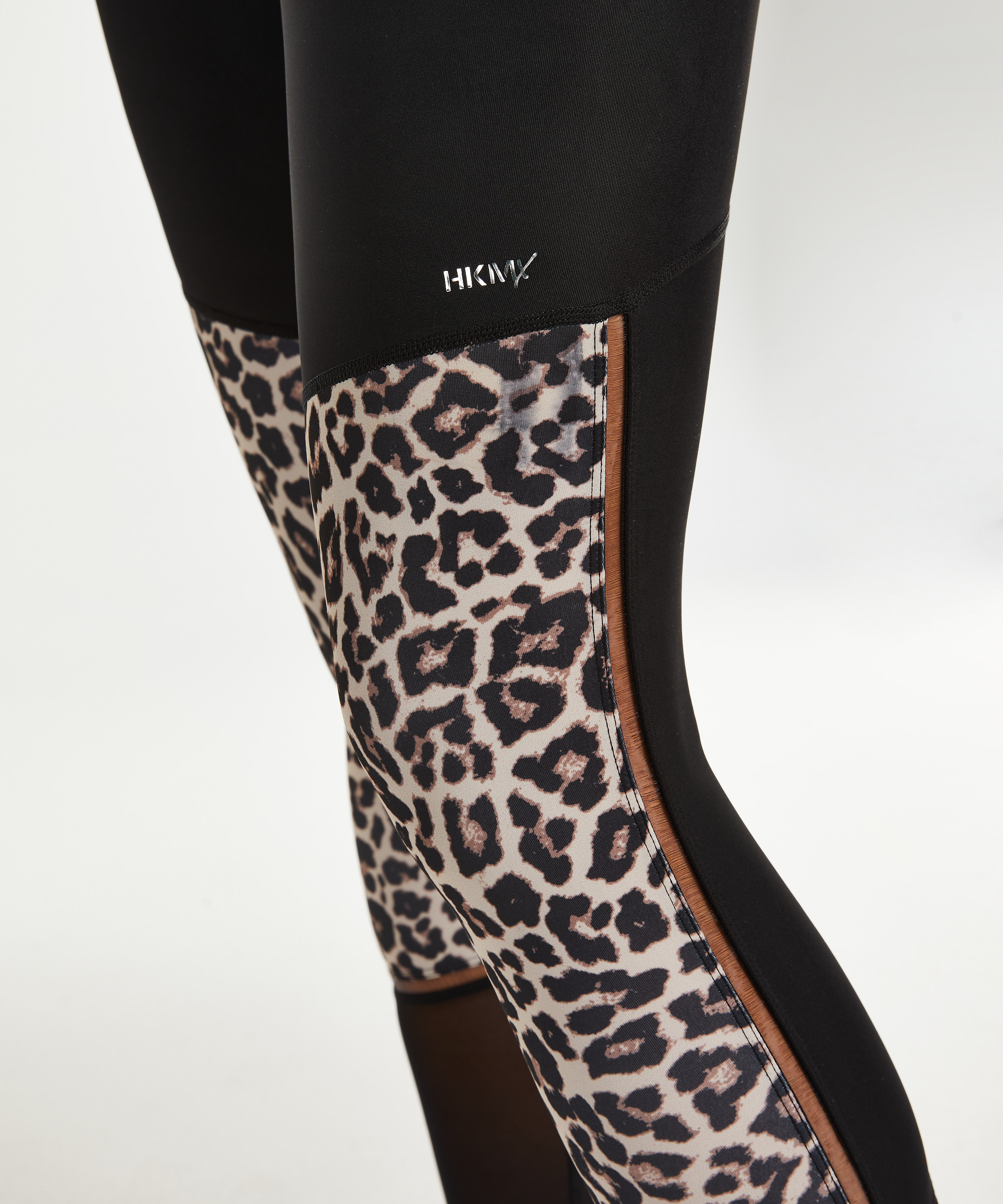 HKMX högt skurna sportleggings, Leopard, Grå, main