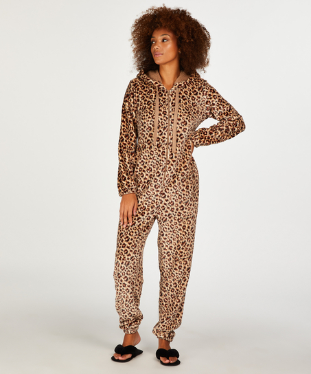 Onesie-fleece, Beige