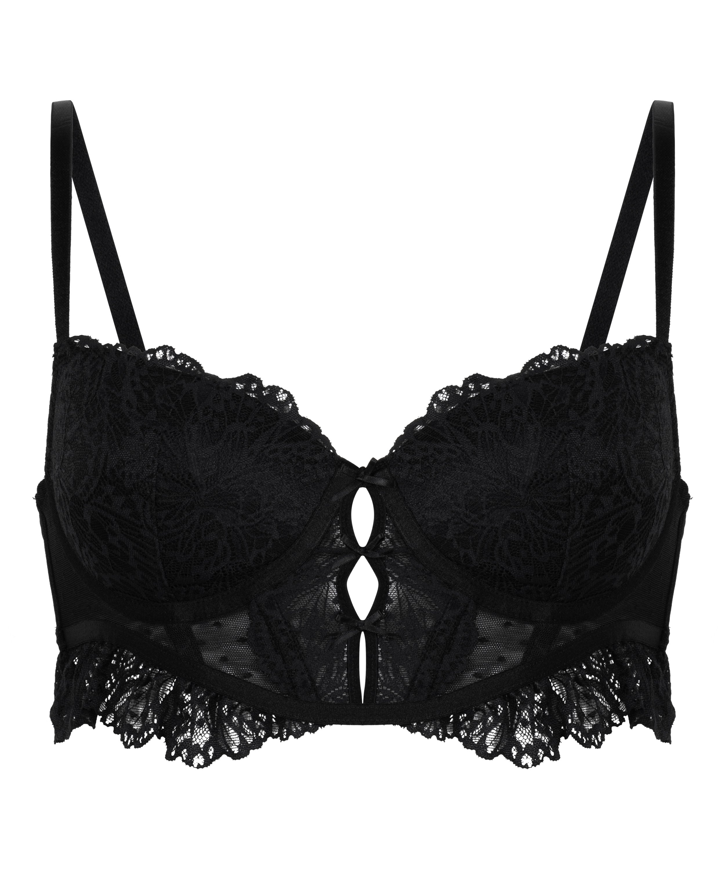 Posie formpressad longline-bygel-bh, Svart, main