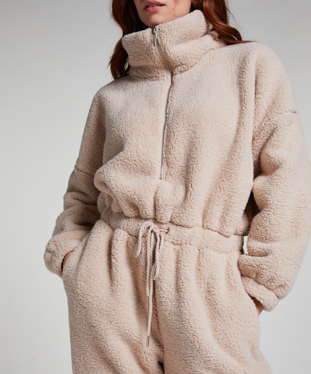 Onesie-fleece, Beige