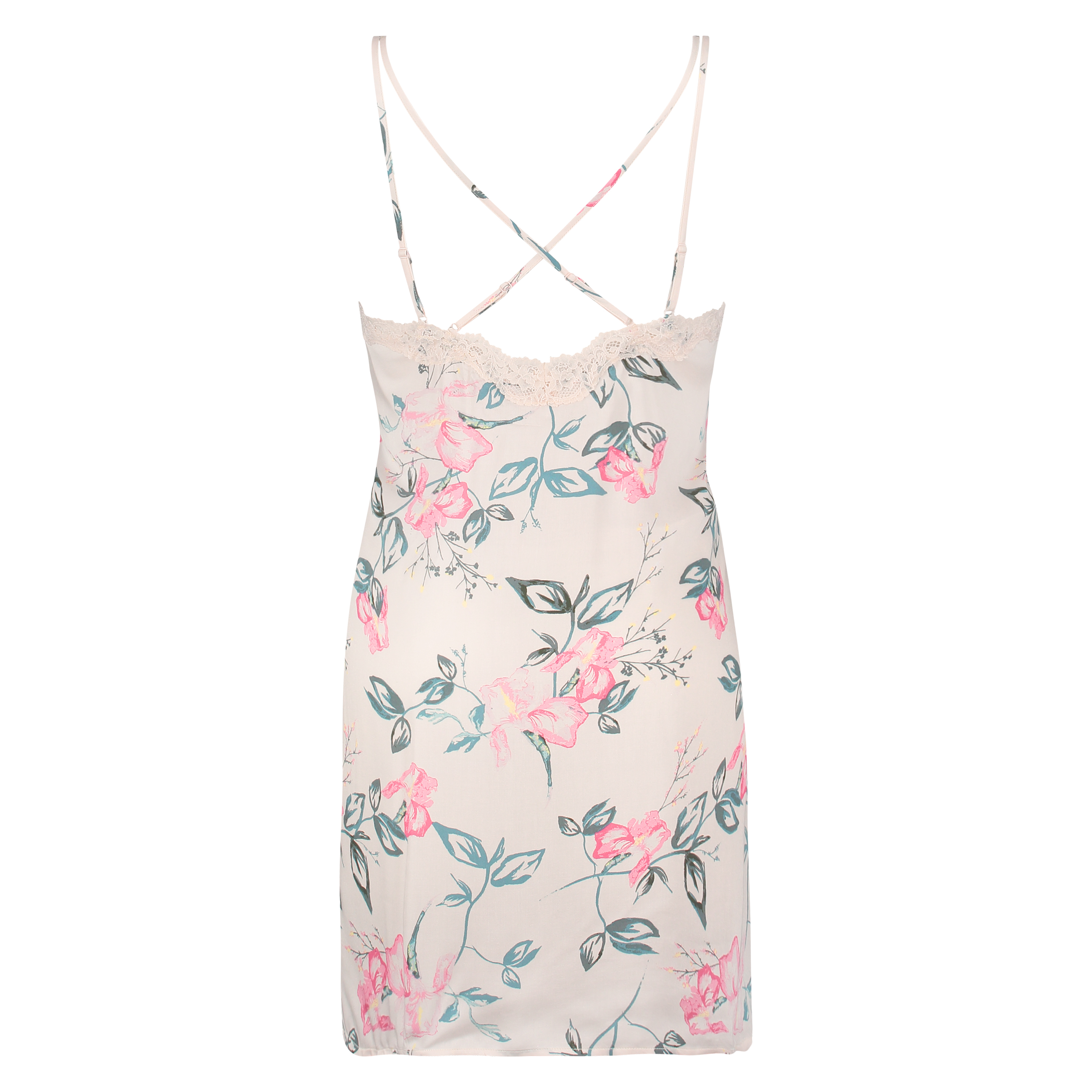 Underklänning i vävt tyg, Beige, main