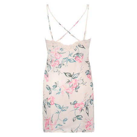 Underklänning i vävt tyg, Beige