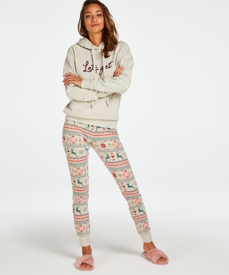 Huvtröja med lång ärm, Beige