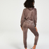Hoodie velour, Brun