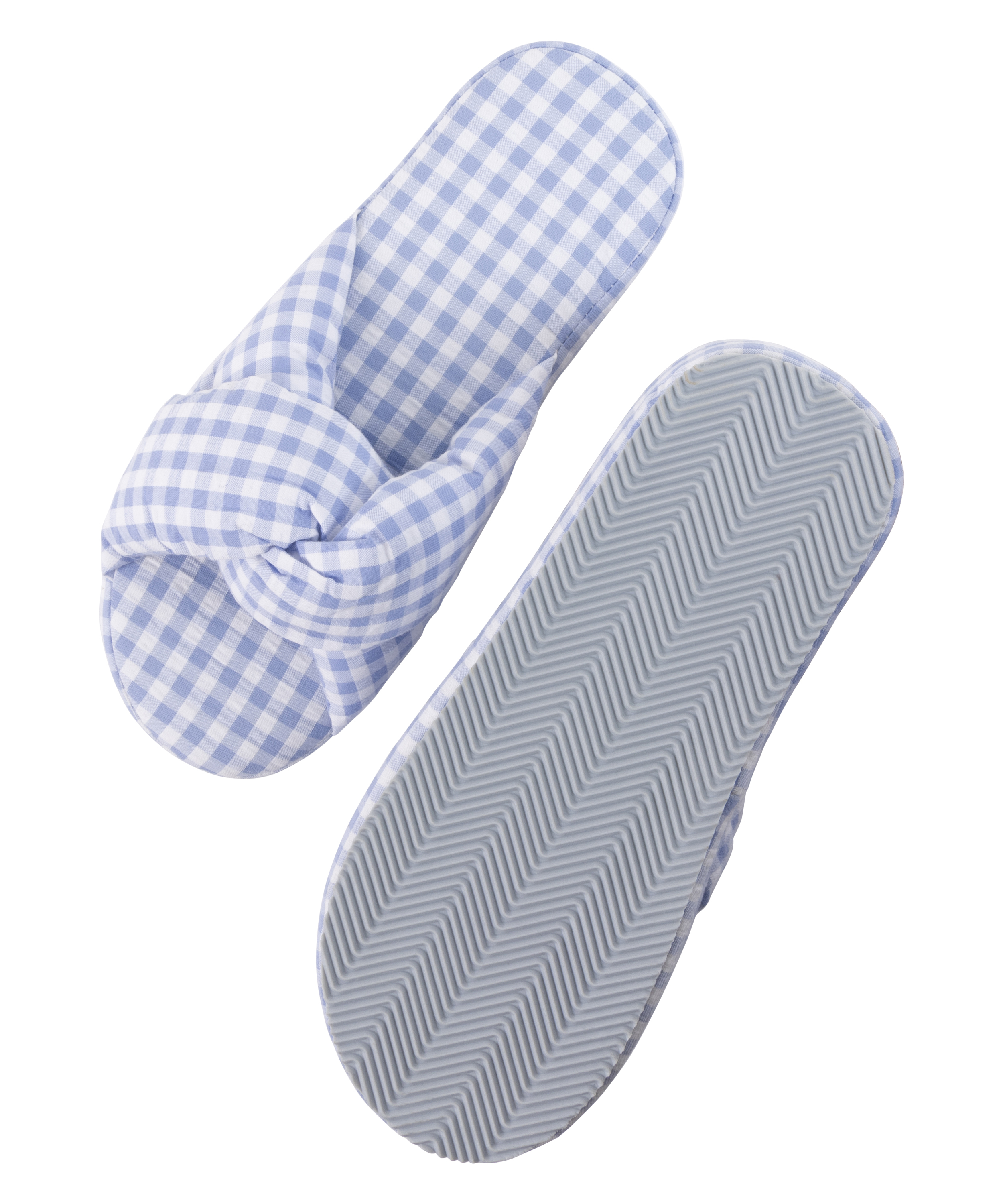 Vichy flätade tofflor, blå, main