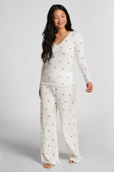 Hunkemöller Pyjamasbyxa Pointelle Vit