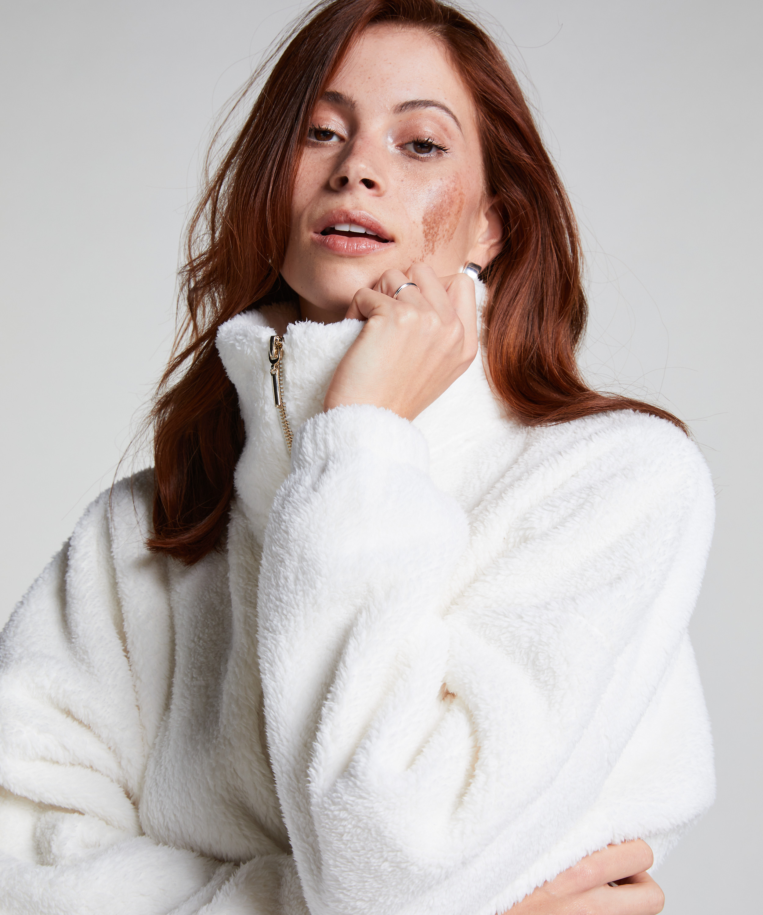 Onesie Fleece, Vit, main