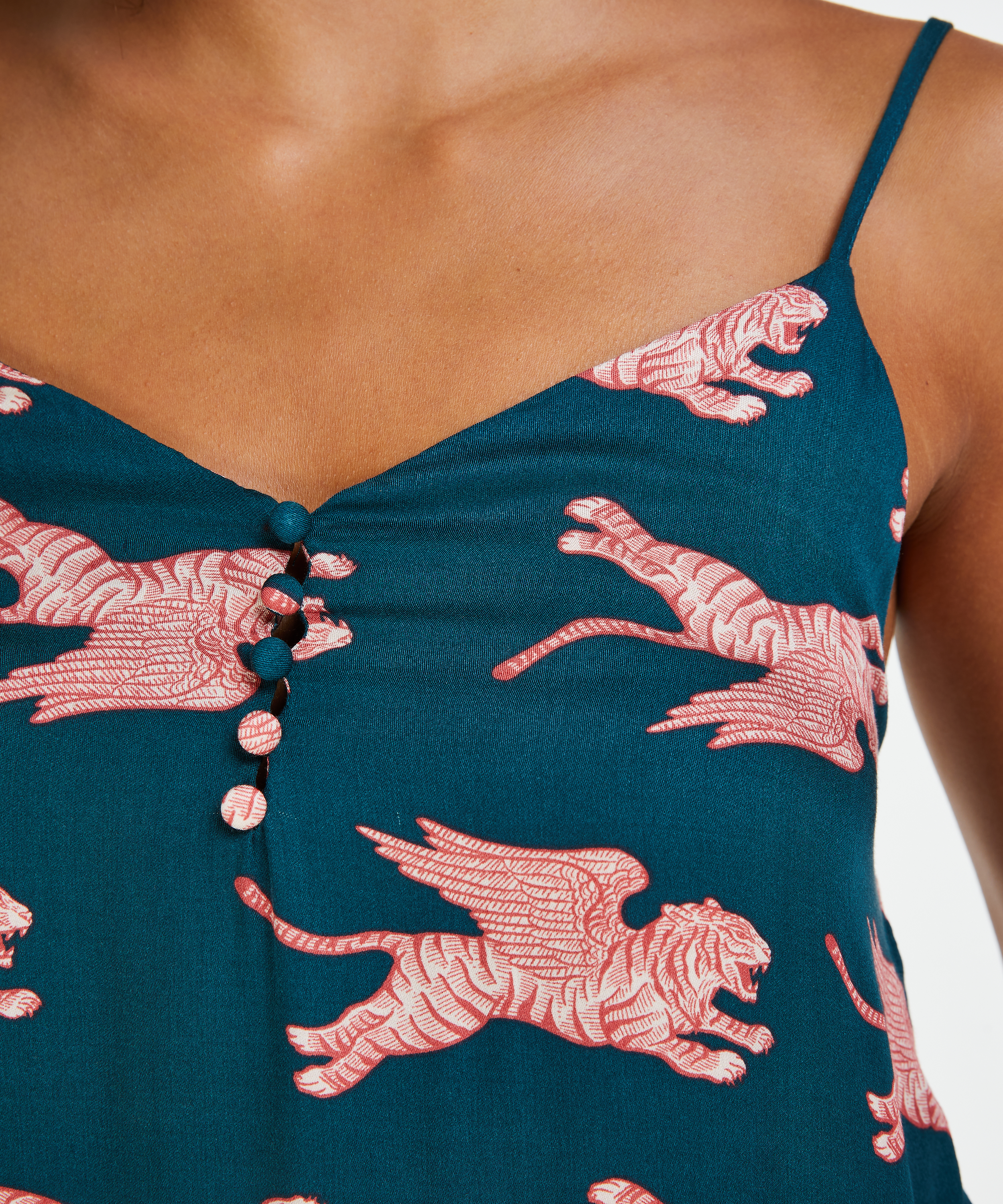 Cami i vävt tyg, Blå, main