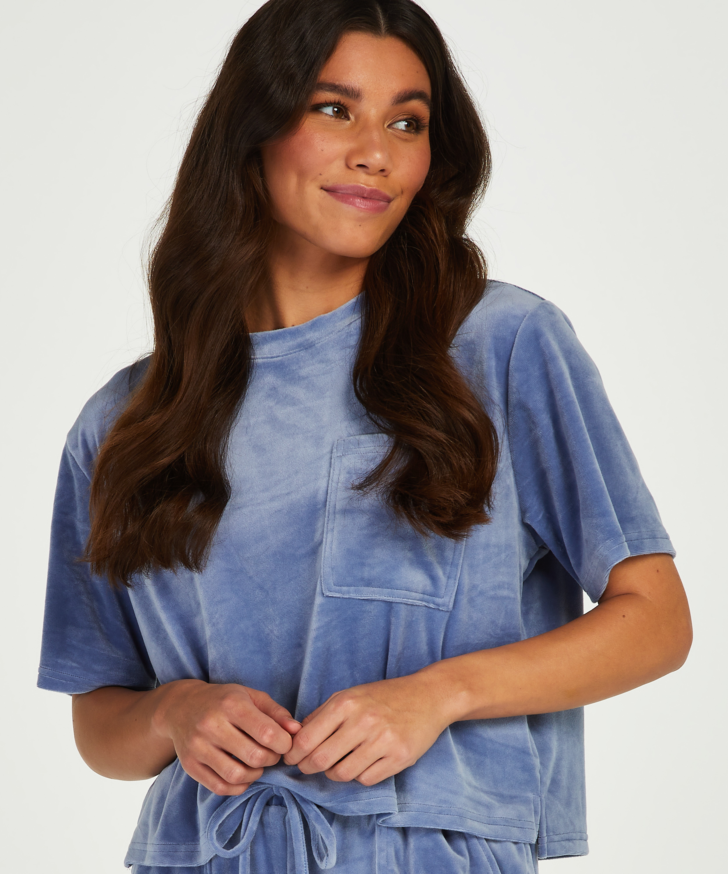 Top Velours Pocket, Bl&aring;, main