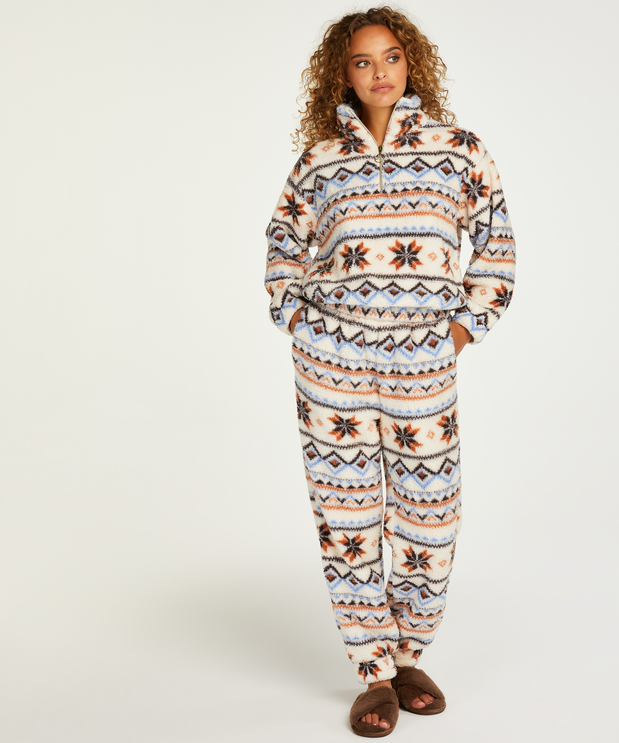 Mysbyxor i fleece, Vit, main