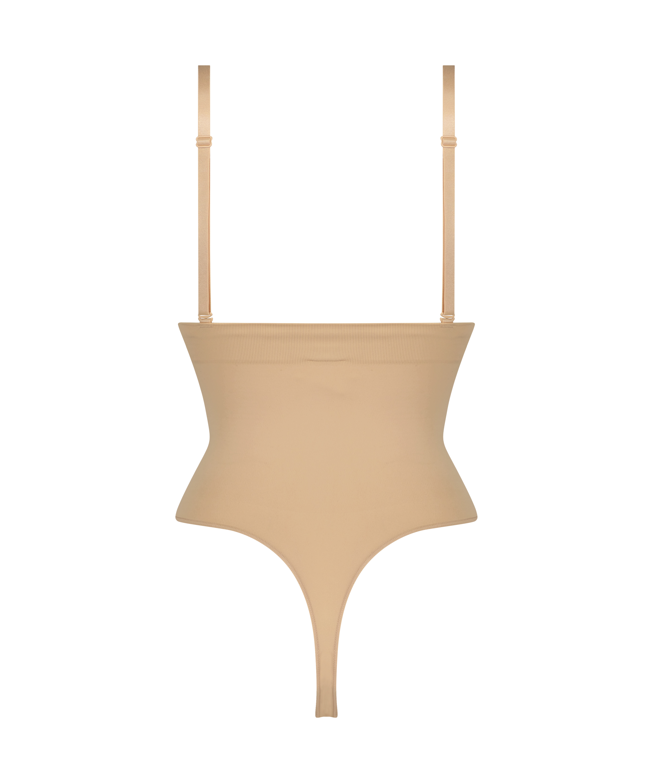 Sömlös förbättrande stringtrosa med hög midja, Beige, main