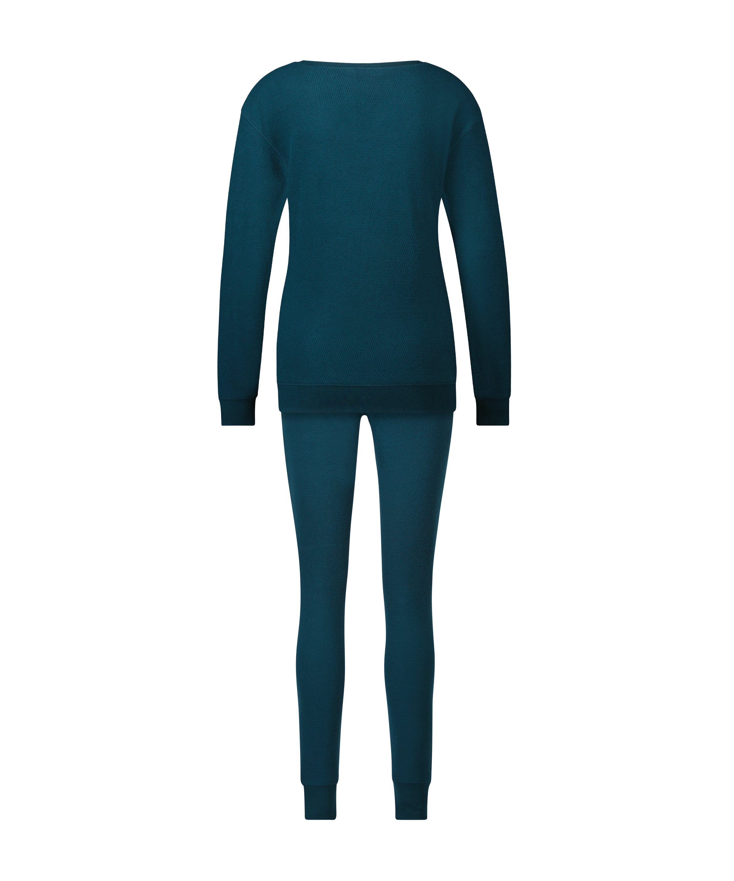 Waffle Placket pyjamas, Blå, main